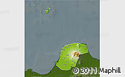 Physical 3D Map of Kab. Jepara, darken