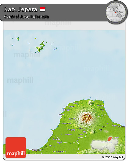 Physical 3D Map of Kab. Jepara