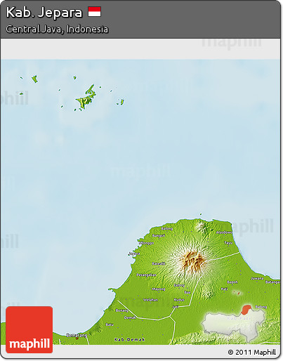 Physical 3D Map of Kab. Jepara