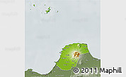Physical 3D Map of Kab. Jepara, semi-desaturated