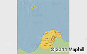 Savanna Style 3D Map of Kab. Jepara, single color outside