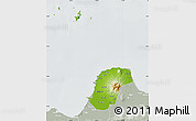 Physical Map of Kab. Jepara, lighten, semi-desaturated