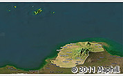 Satellite Panoramic Map of Kab. Jepara, darken