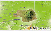 Satellite 3D Map of Kab. Karanganyar, physical outside