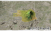 Satellite 3D Map of Kab. Karanganyar, semi-desaturated