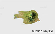 Satellite 3D Map of Kab. Karanganyar, single color outside
