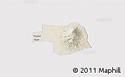 Shaded Relief 3D Map of Kab. Karanganyar, single color outside