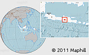 Gray Location Map of Kab. Karanganyar, highlighted country, hill shading