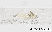 Shaded Relief Panoramic Map of Kab. Karanganyar, lighten, semi-desaturated