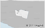 Gray 3D Map of Kab. Klaten, single color outside
