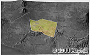 Satellite 3D Map of Kab. Klaten, darken, desaturated