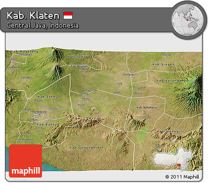 Satellite 3D Map of Kab. Klaten