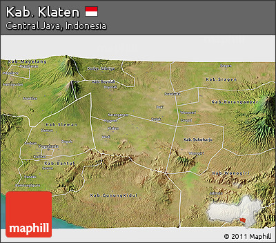 Satellite 3D Map of Kab. Klaten