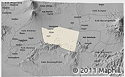 Shaded Relief 3D Map of Kab. Klaten, darken, desaturated
