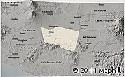 Shaded Relief 3D Map of Kab. Klaten, darken, semi-desaturated