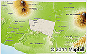 Shaded Relief 3D Map of Kab. Klaten, physical outside