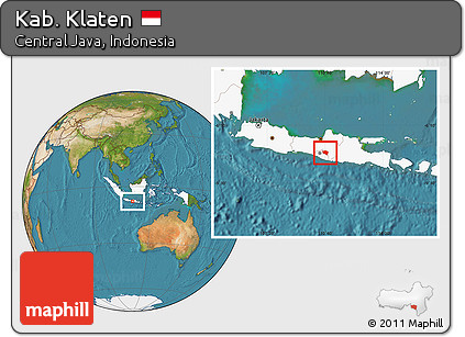 Satellite Location Map of Kab. Klaten, highlighted country