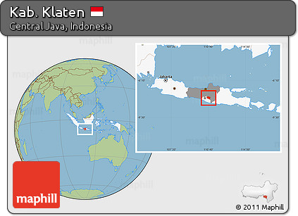 Savanna Style Location Map of Kab. Klaten, highlighted country, highlighted parent region