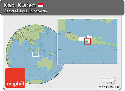 Savanna Style Location Map of Kab. Klaten, highlighted parent region