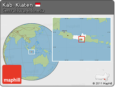 Savanna Style Location Map of Kab. Klaten, highlighted parent region
