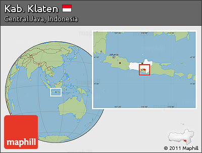 Savanna Style Location Map of Kab. Klaten, highlighted parent region