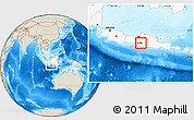 Shaded Relief Location Map of Kab. Klaten, highlighted country