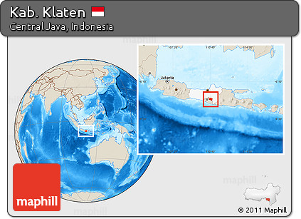 Shaded Relief Location Map of Kab. Klaten, highlighted parent region