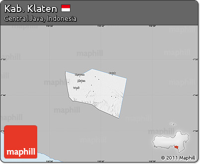 Gray Map of Kab. Klaten, single color outside