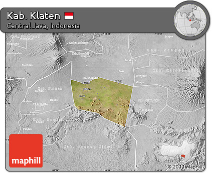 Satellite Map of Kab. Klaten, lighten, desaturated