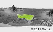 Physical Panoramic Map of Kab. Klaten, darken, desaturated