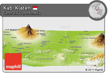 Physical Panoramic Map of Kab. Klaten