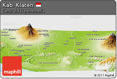 Physical Panoramic Map of Kab. Klaten
