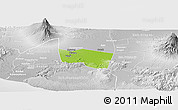Physical Panoramic Map of Kab. Klaten, lighten, desaturated