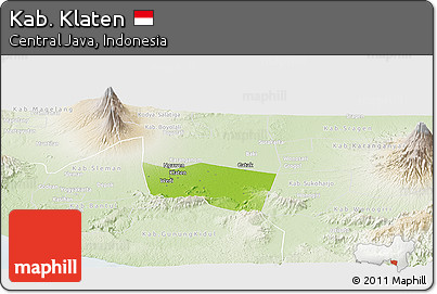 Physical Panoramic Map of Kab. Klaten, lighten