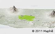 Physical Panoramic Map of Kab. Klaten, lighten, semi-desaturated