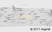 Shaded Relief Panoramic Map of Kab. Klaten, desaturated