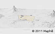 Shaded Relief Panoramic Map of Kab. Klaten, lighten, desaturated