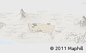Shaded Relief Panoramic Map of Kab. Klaten, lighten