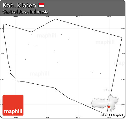 Blank Simple Map of Kab. Klaten, cropped outside, no labels