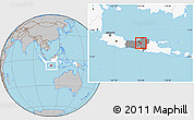Gray Location Map of Kab. Kudus, highlighted country, highlighted parent region