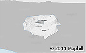 Gray 3D Map of Kab. Magelang, single color outside