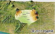 Physical 3D Map of Kab. Magelang, satellite outside