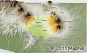 Physical 3D Map of Kab. Magelang, semi-desaturated