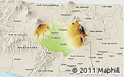 Physical 3D Map of Kab. Magelang, shaded relief outside
