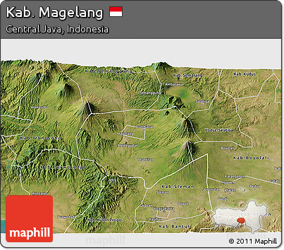 Satellite 3D Map of Kab. Magelang