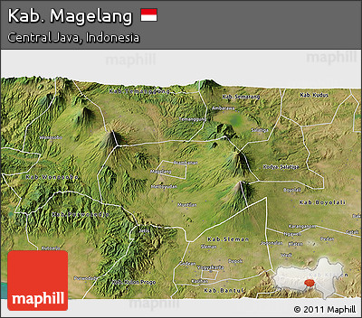 Satellite 3D Map of Kab. Magelang
