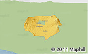 Savanna Style 3D Map of Kab. Magelang, single color outside