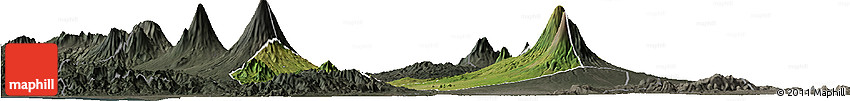 Satellite Horizon Map of Kab. Magelang, darken, semi-desaturated