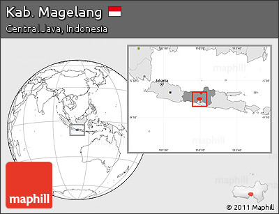 Blank Location Map of Kab. Magelang, highlighted country, highlighted parent region