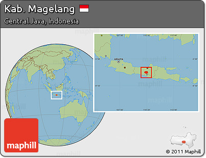 Savanna Style Location Map of Kab. Magelang
